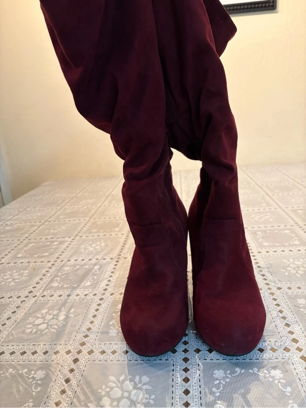 torrid Over-the-Knee Suede Boots in Wine
